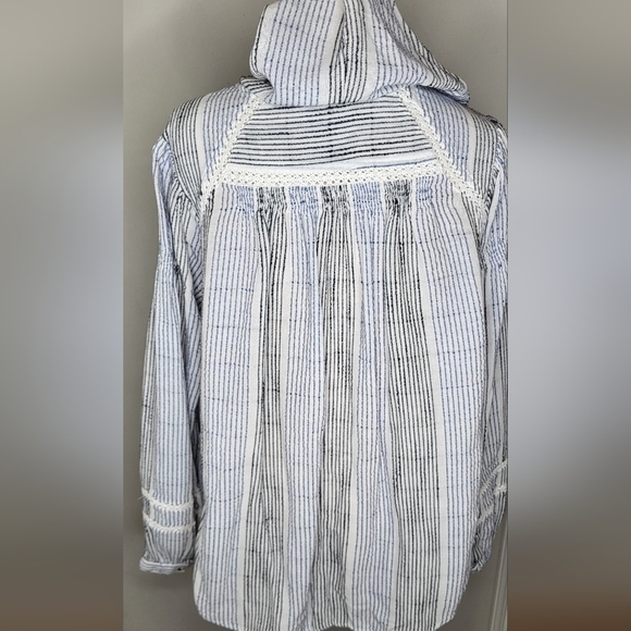 Free People Baja Babe Hooded Stripe Pullover Top Size Small $128 - Picture 5 of 10